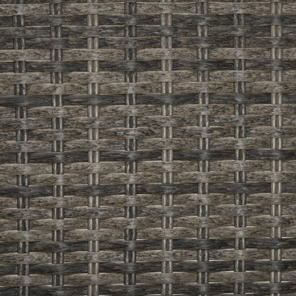 Outsunny 3 Pieces Patio Bistro Set with Glass Coffee Table and Swivel Porch Chairs, Gray - 863-113V00GG