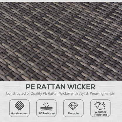 Outsunny 7-Piece All-Weather PE Rattan Sectional Sofa Set with Cushions & Glass Table, Gray - 860-020V01GY