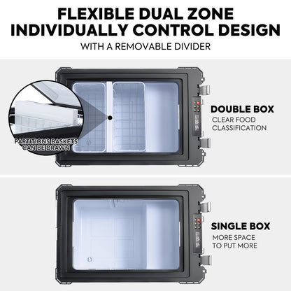 58QT APL55 Dual Zone 12 Volt Fridge Freezer with Base Trolley