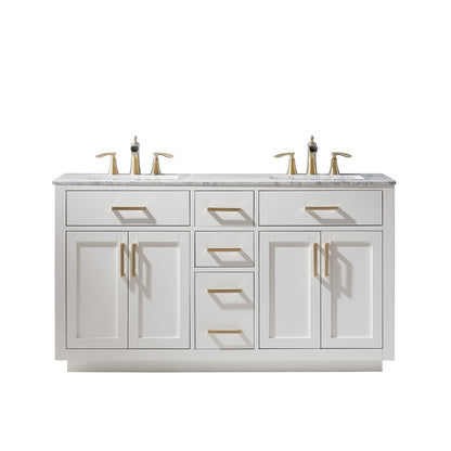 Altair Designs 60" double vanity with top - 531060-WH-CA-NM