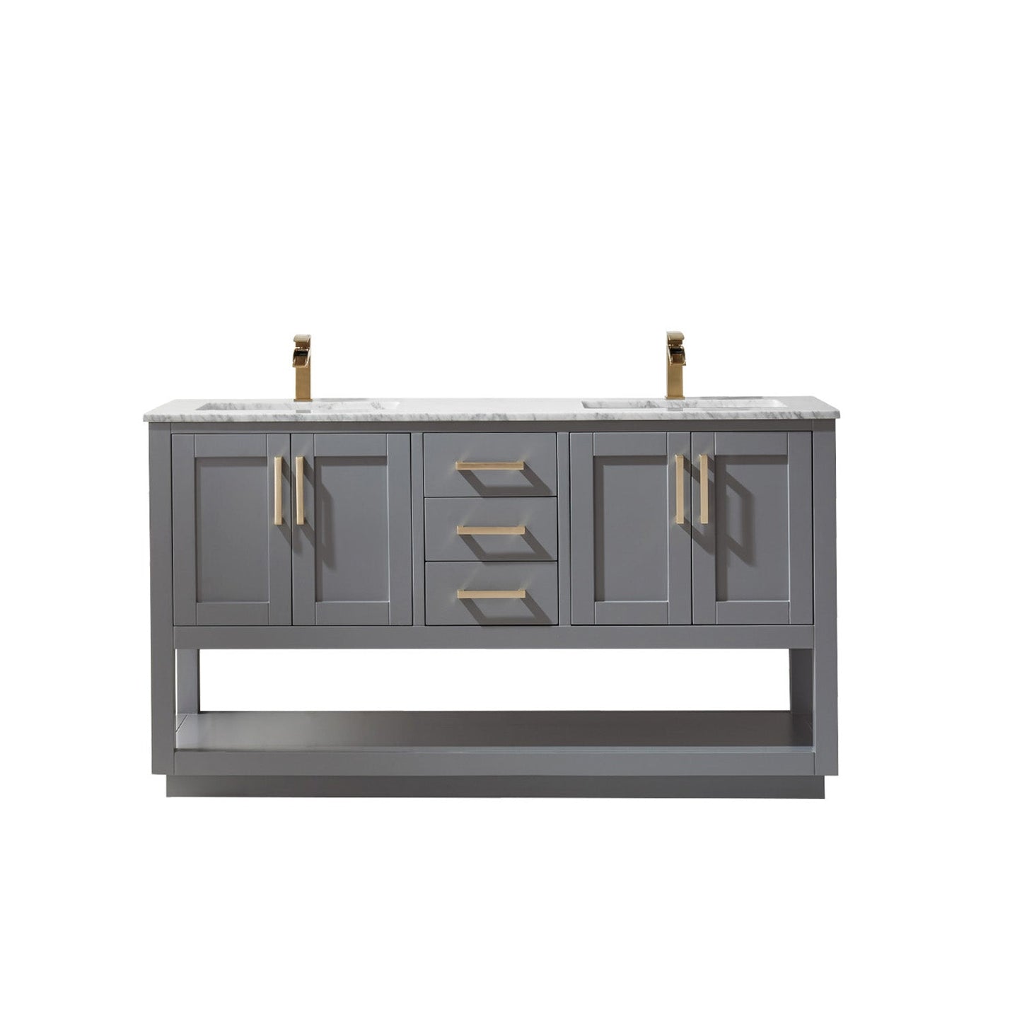 Altair Designs 60" double vanity with top - 532060-WH-CA-NM