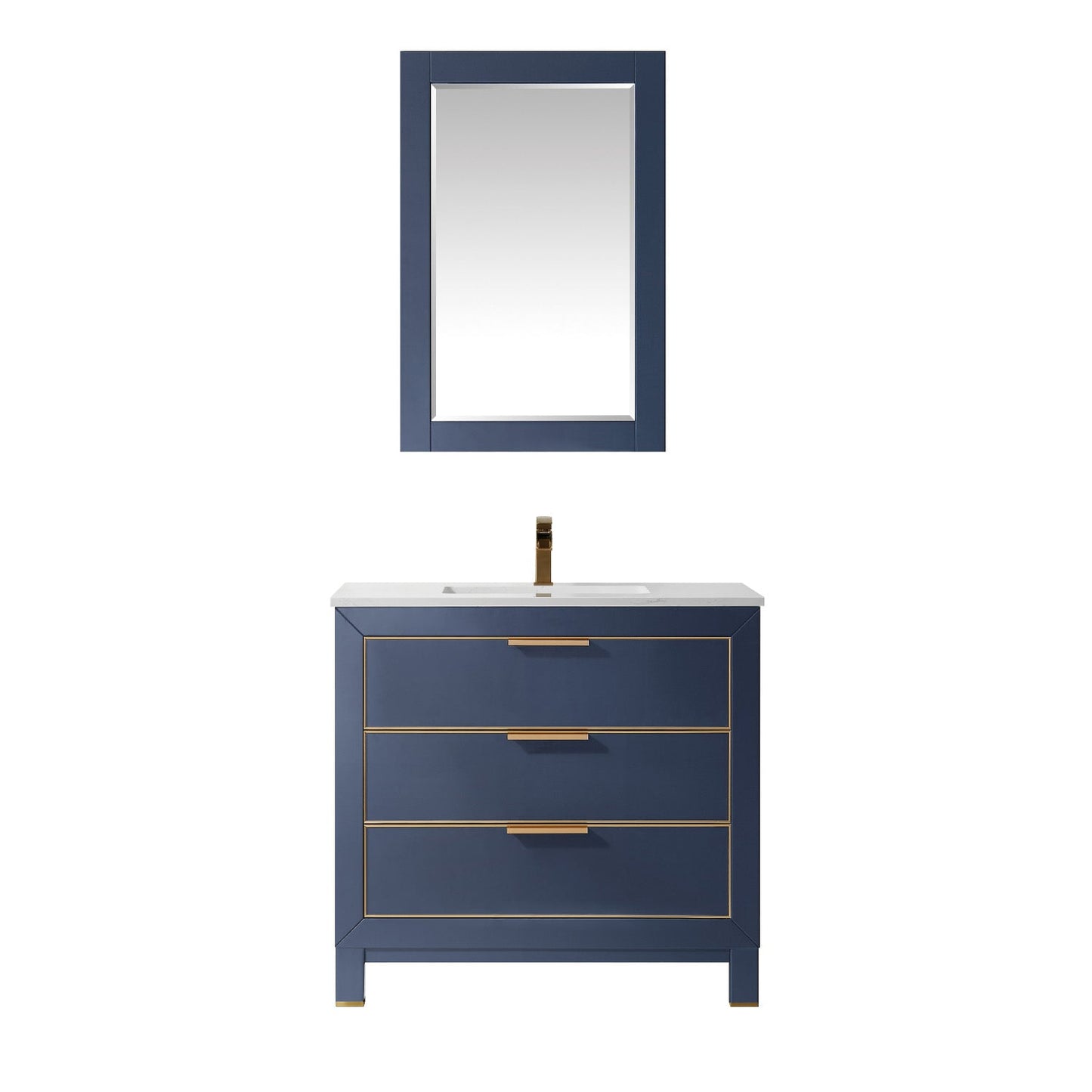 Altair Designs 36" single vanity with top - 533036-RB-AW-NM