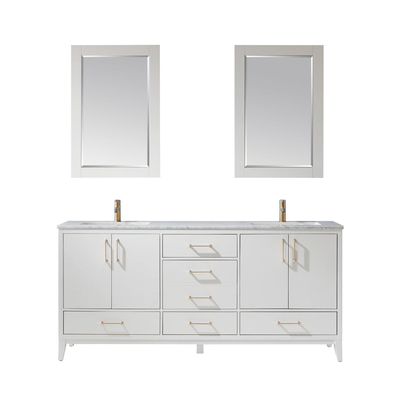 Altair Designs 72" double vanity with top - 541072-WH-CA-NM