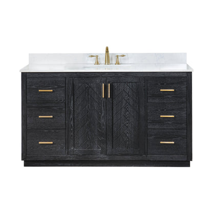 Altair Designs Gazsi 60" single vanity with top - 543060S-BO-GW-NM