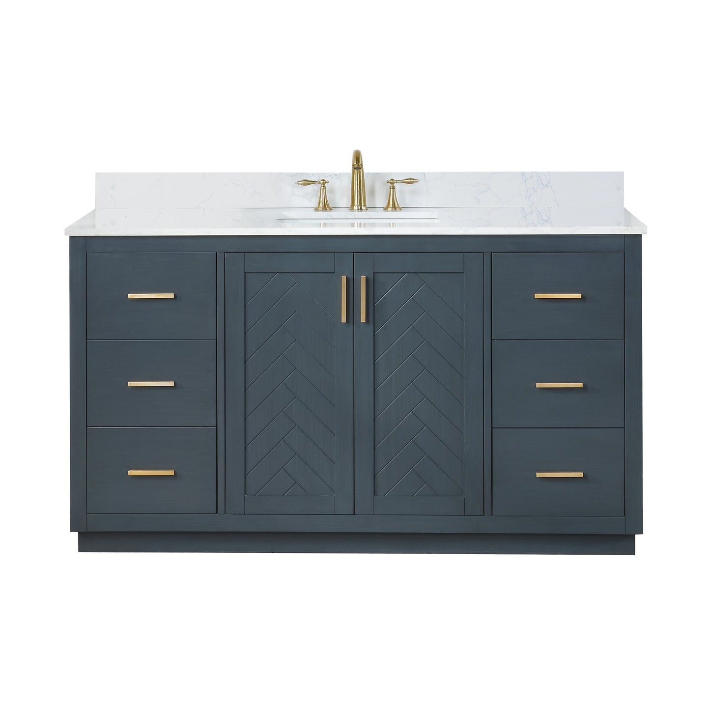 Altair Designs Gazsi 60" single vanity with top - 543060S-BO-GW-NM
