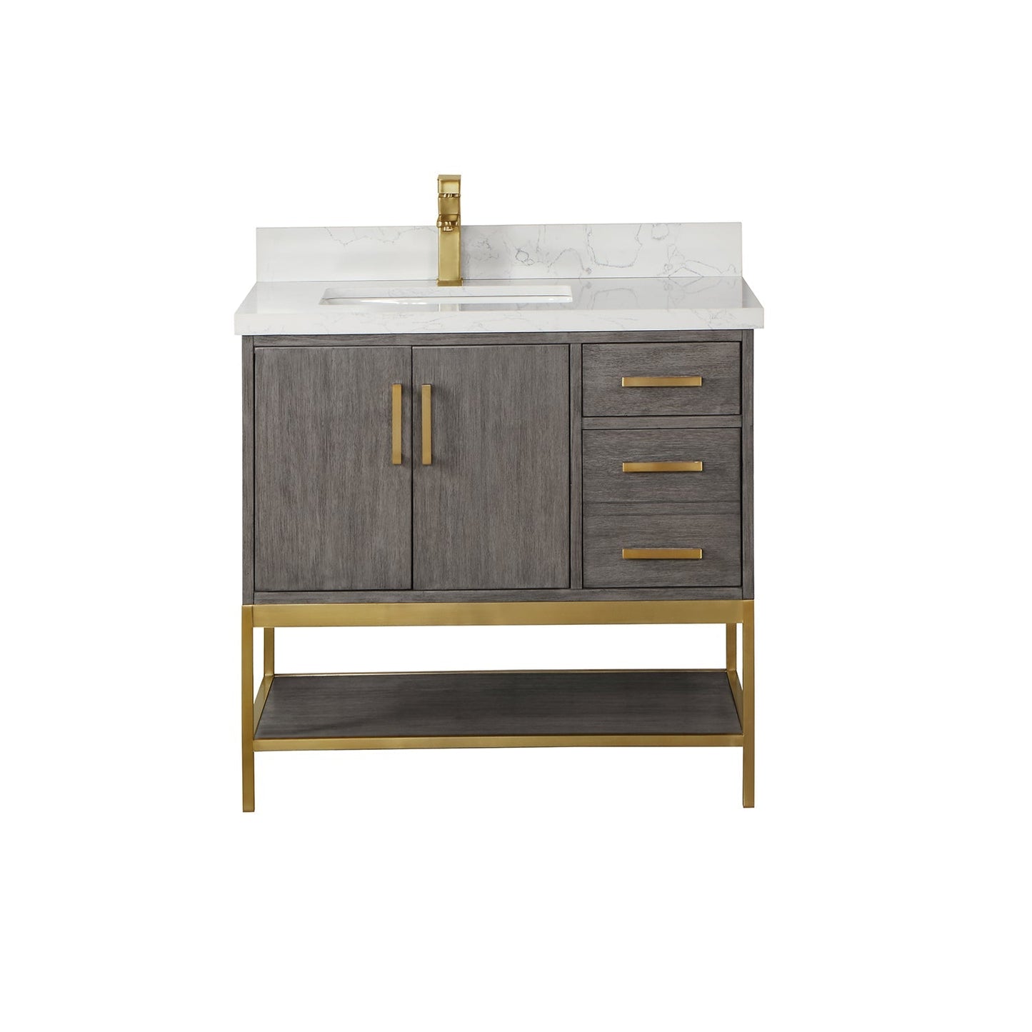 Altair Designs 36" single vanity with top - 546036-WO-GW-NM