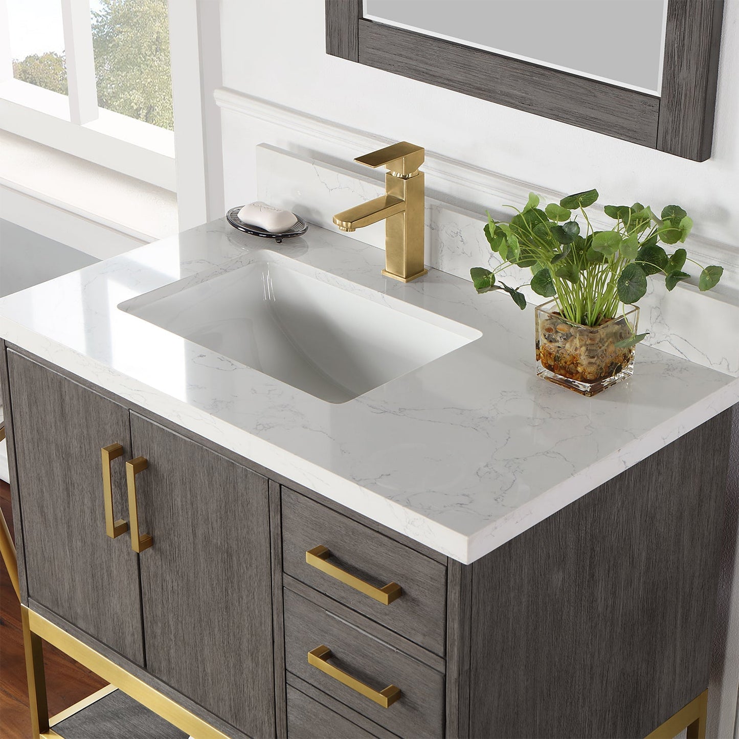 Altair Designs 36" single vanity with top - 546036-WO-GW-NM