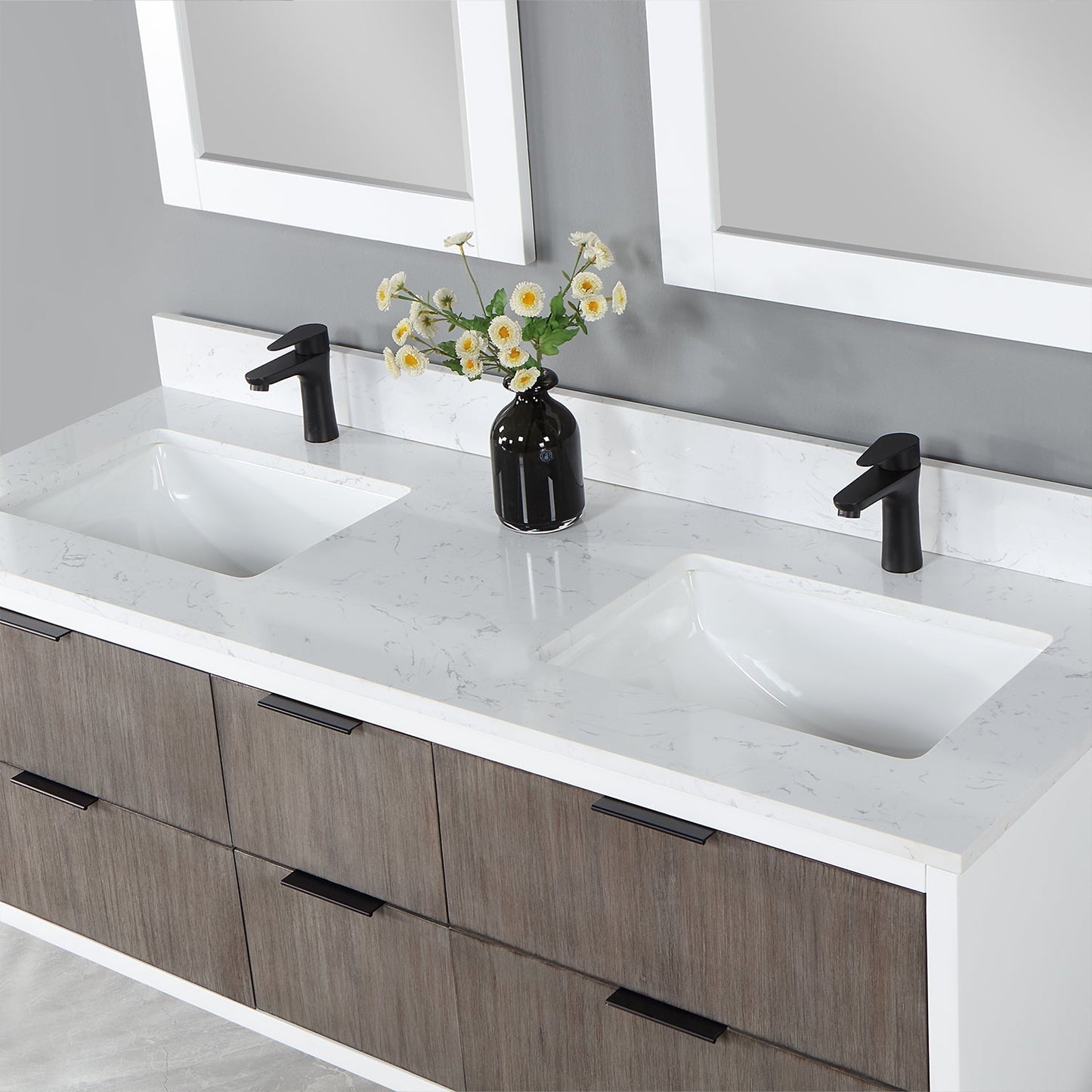 Altair Designs 60" double vanity with top - 547060-WP-AW-NM