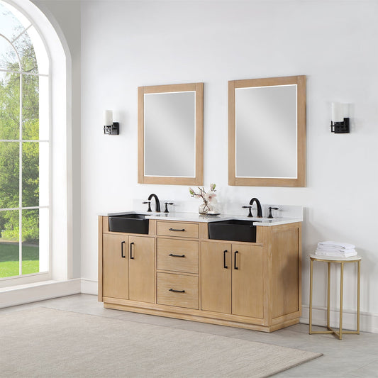 Altair Designs 72" double vanity with top - 550072-WP-AW-NM