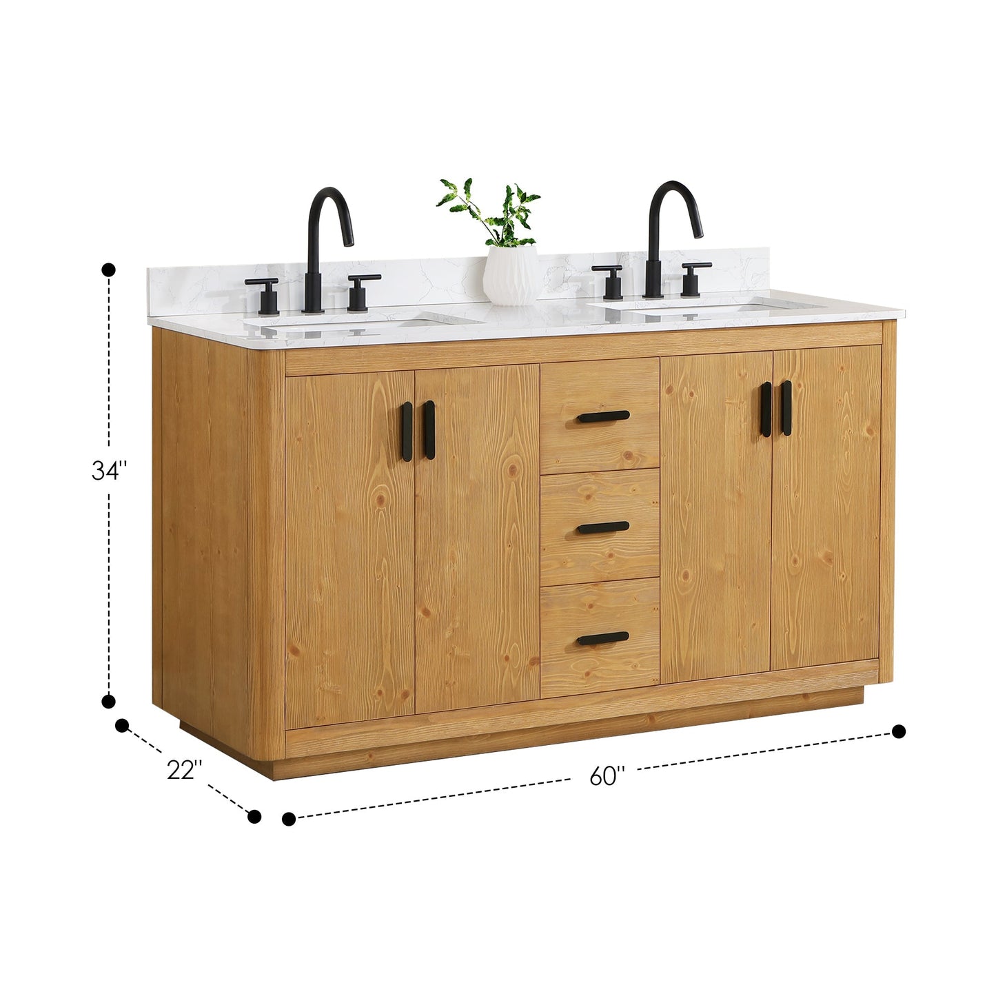 Altair Designs 60" double vanity with top - 556060-NW-GW