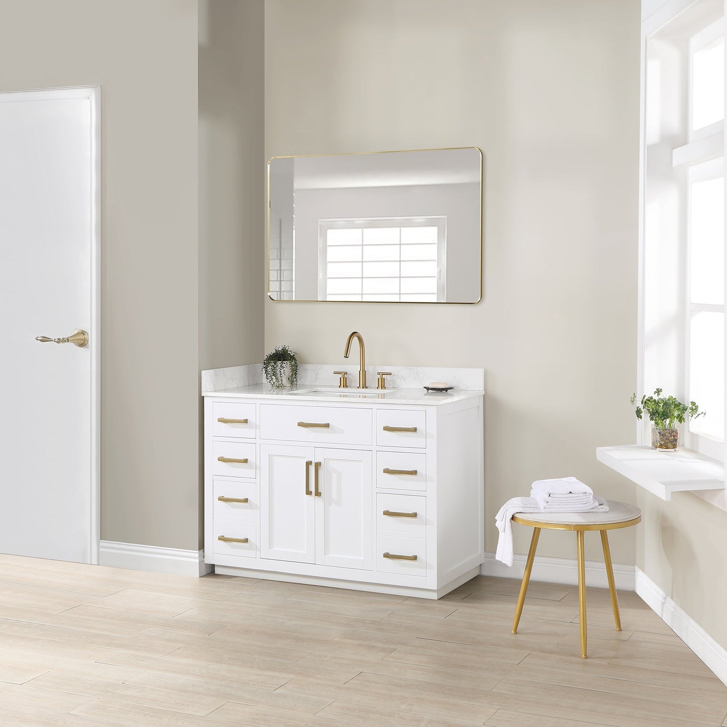 Altair Designs 48" single vanity with top - 557048-RB-GW-NM