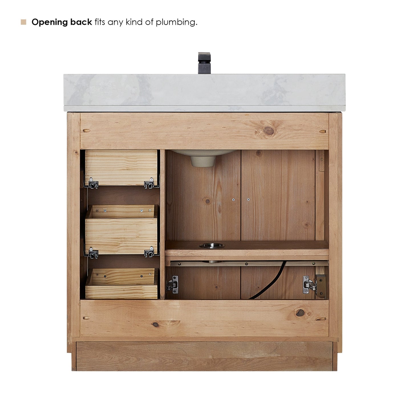 Altair Designs 36" single vanity with top - 561036-LB-CWQ-NM