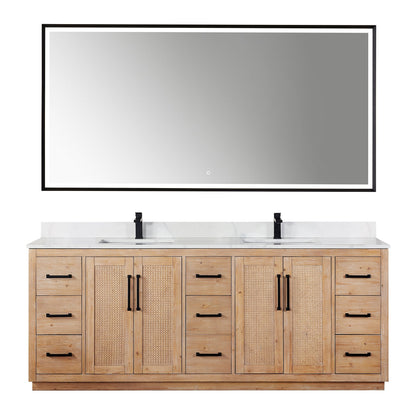 Altair Designs Floral 84" double vanity with top - 561084-LB-CWQ-NM