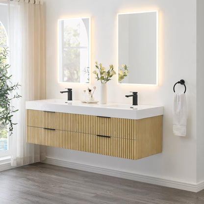 Altair Designs 72" double vanity with top - 563072-NB-WH-NM