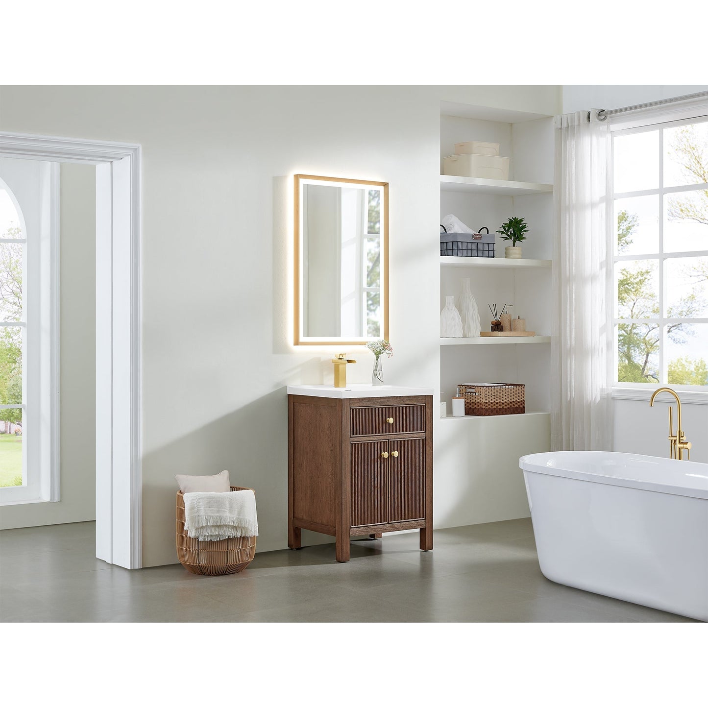 Altair Designs Cerrito 24" single vanity with top - 567024-BK-WH-NM
