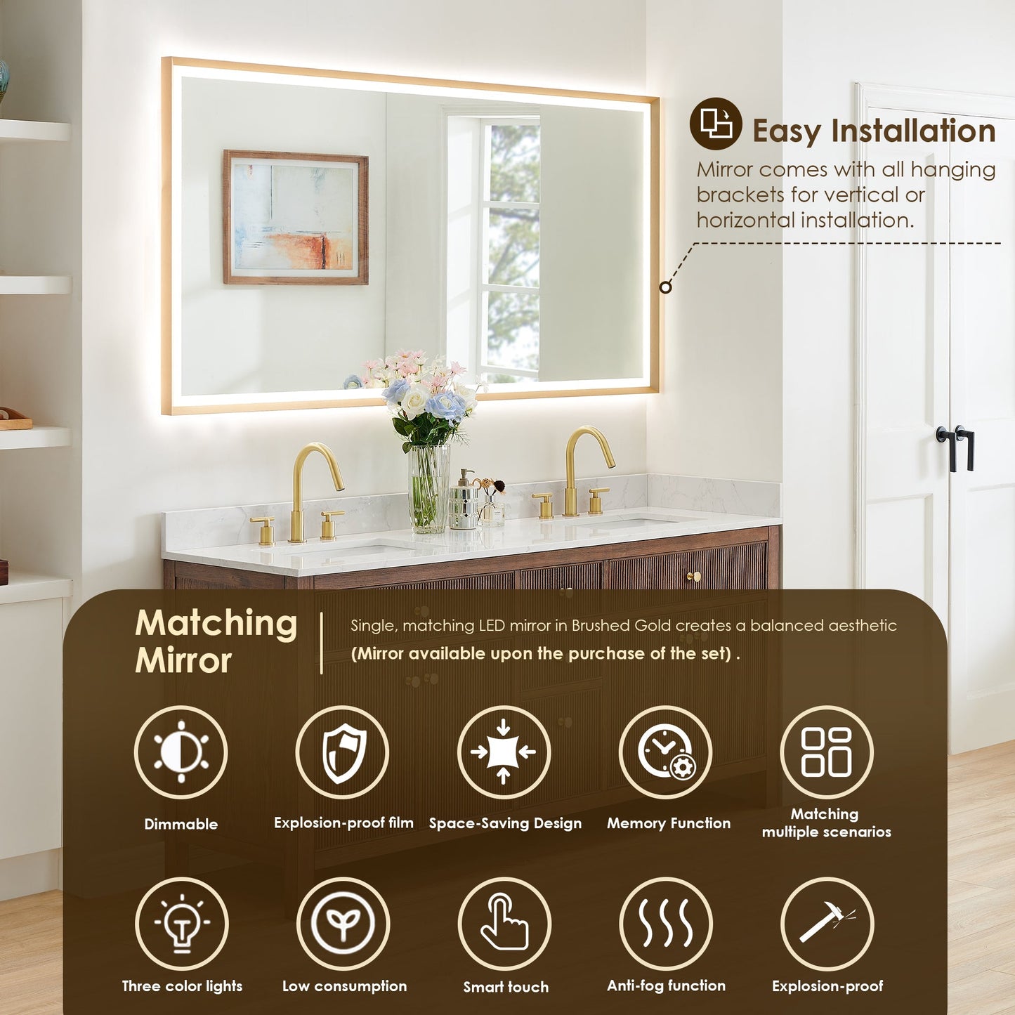 Cerrito 72" double vanity with top