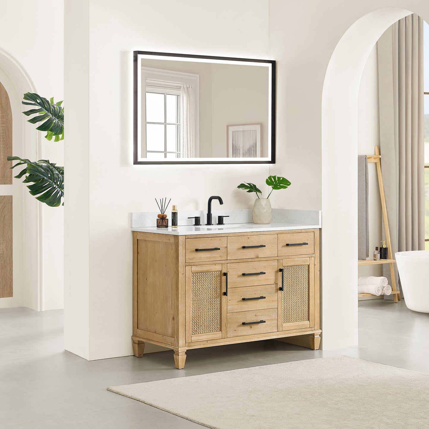 Altair Designs Salome 36"/48"/60"/72"/84" single/double vanity with top - 571036-WF-GW-NM