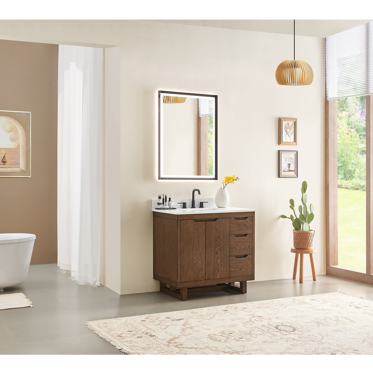 Altair Designs Mowry 36"/48"/60"/72" single/double vanity with top - 573036-BK-GW-NM Price