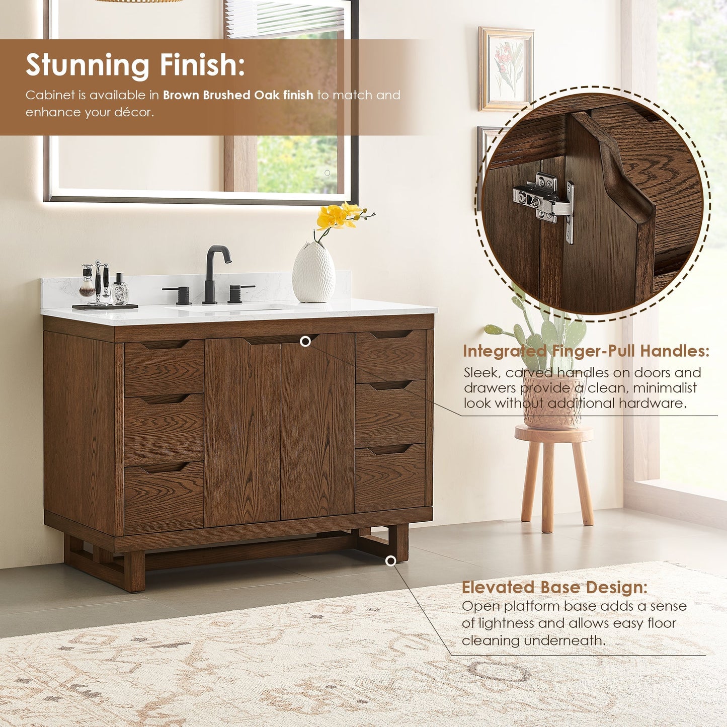 Altair Designs Mowry 36"/48"/60"/72" single/double vanity with top - 573036-BK-GW-NM Price