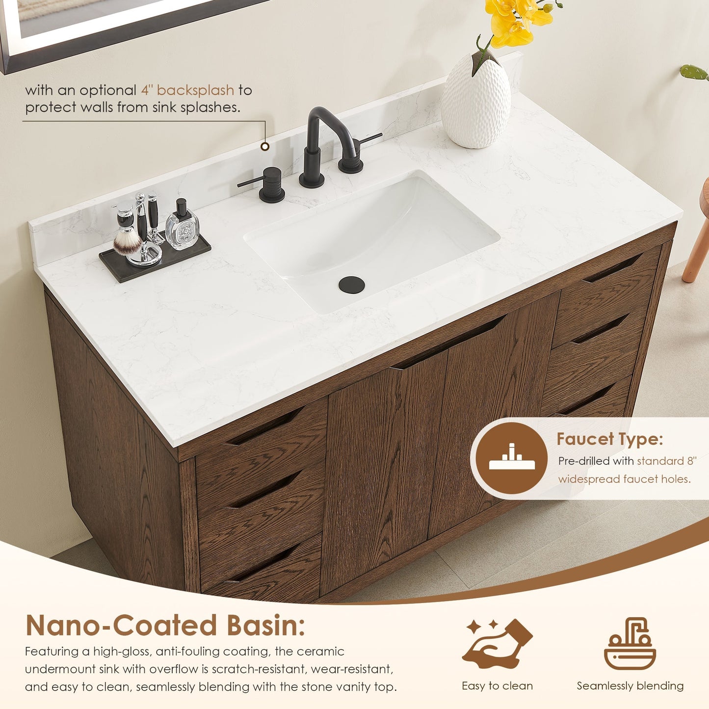 Altair Designs Mowry 36"/48"/60"/72" single/double vanity with top - 573036-BK-GW-NM Price
