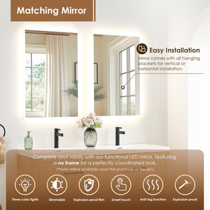 Altair Designs Sigrid 36"/48"/60"/72" single/double vanity with top - 579036-WO-WH-NM