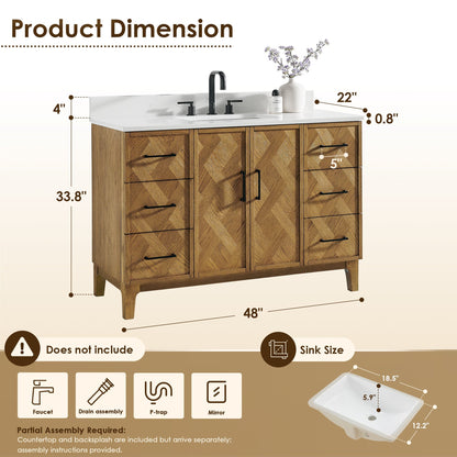 Altair Designs Clara 36"/48"/60"/72" single/double vanity with top - 587036-WB-CTQ-NM