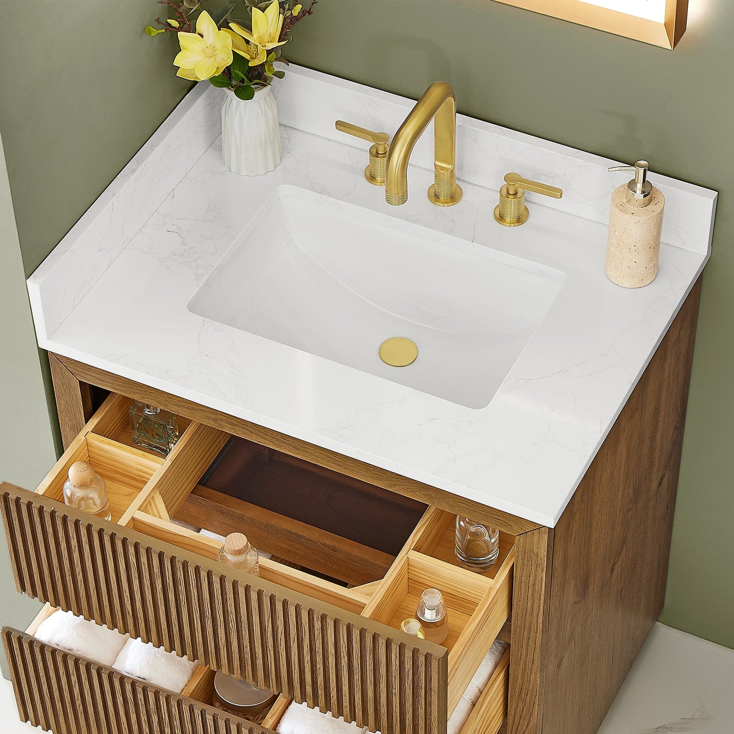 Altair Designs Navan 30"/36"/48"/60"/72" single/double vanity with top - 588030-WB-GW-NM