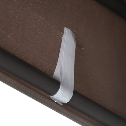 3-Seat Patio Swing Chair with Adjustable Canopy, Removable Cushion & Side Trays, Brown - 84A-068BN