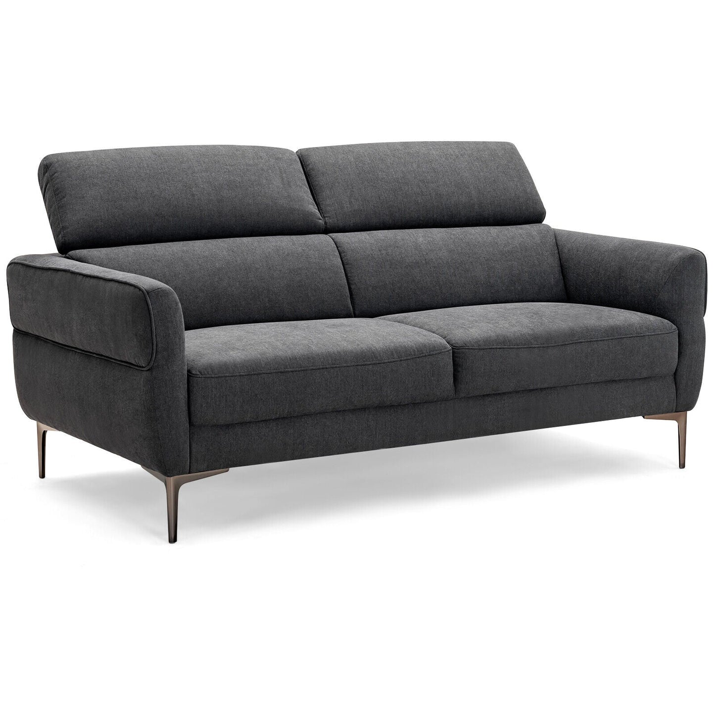 Costway Modern Loveseat Sofa 72.5" with Adjustable Headrest New - HV10184WL-12WH