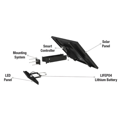 AVS Energy Solar LED Flood Light 50 Watt 7000 Lumens 5000K  - AVS-BLK-50W