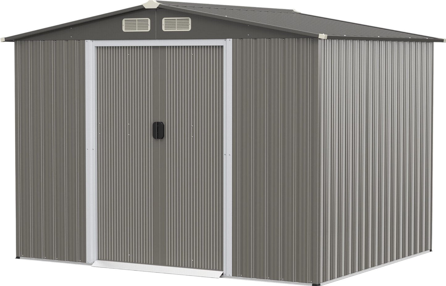 Costway Metal Storage Shed 8' x 6' with Sliding Double Lockable Doors New - GT3859LDG+