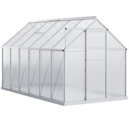 Outsunny BloomGreen 12' x 6' Greenhouse with Adjustable Roof Vent Silver - 845-540V02SR