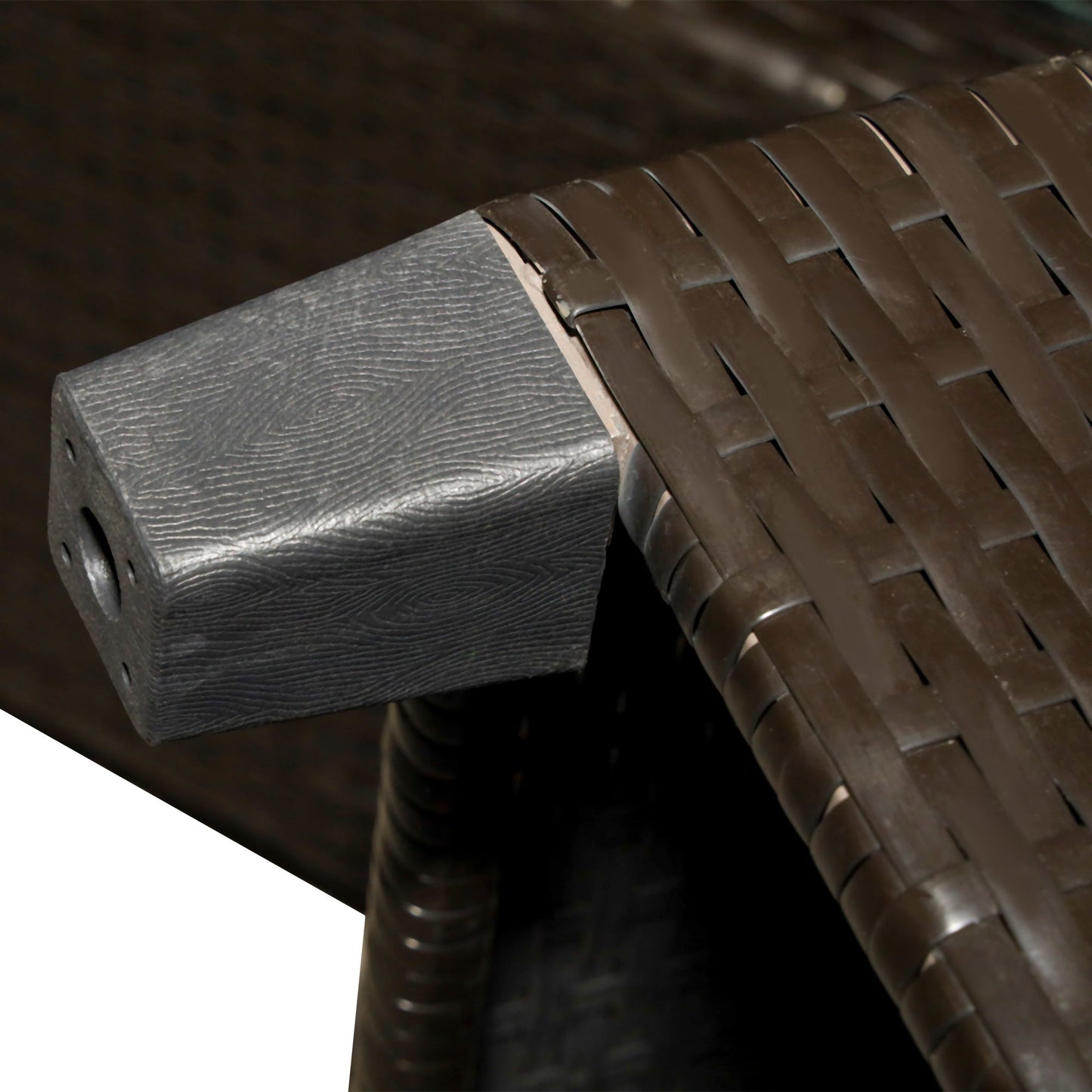 Outsunny 4-Piece PE Rattan Patio Set with Cushions & Two-Tier Coffee Table, Blue - 860-117BU