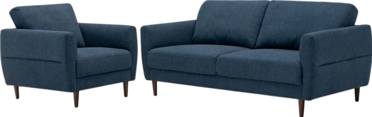 Costway Sofa Set 2-Piece Modern Upholstered Fabric Loveseat and Armchair with Solid Wood Frame New - HV10186WL-NY+