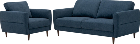 Costway Sofa Set 2-Piece Modern Upholstered Fabric Loveseat and Armchair with Solid Wood Frame New - HV10186WL-NY+