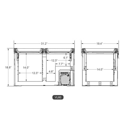 63.4QT VL60 Dual Zone with PB1000 Power Station & Cover | ICECO
