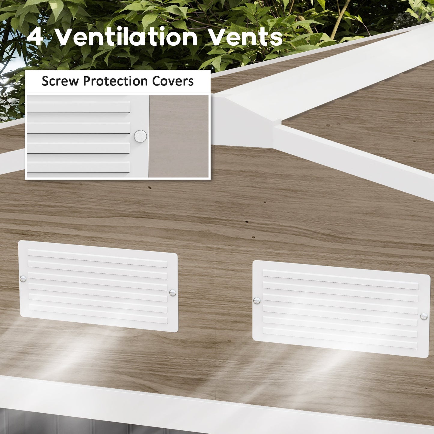 EverBase 9' x 6' Outdoor Storage Shed with Foundation Kit, Double Lockable Door & Air Vents, Light Brown