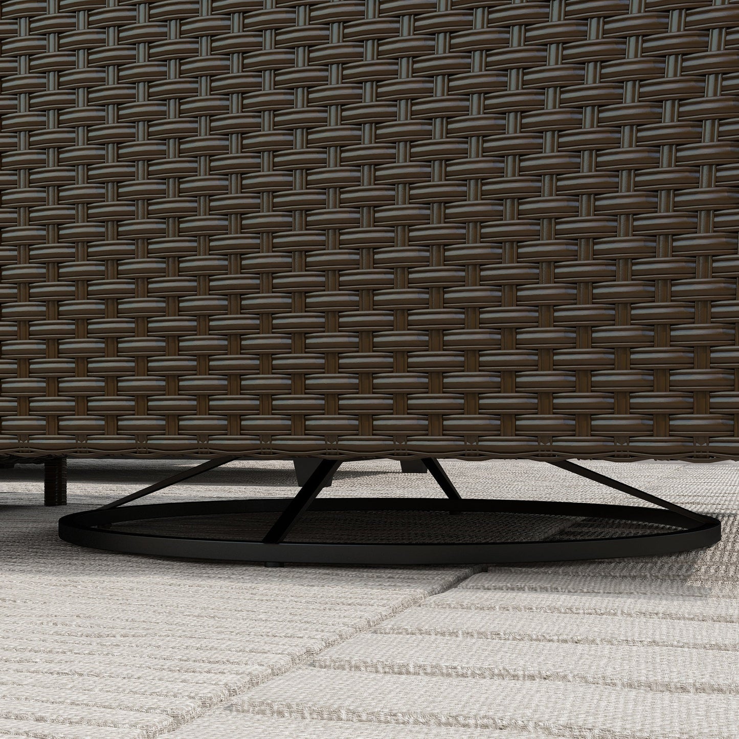 Outsunny 6-Piece Rattan Patio Set with 3-Seater Sofa, Swivel Rockers & 2-Tier Table, Deep Coffee - 860-312V00CF