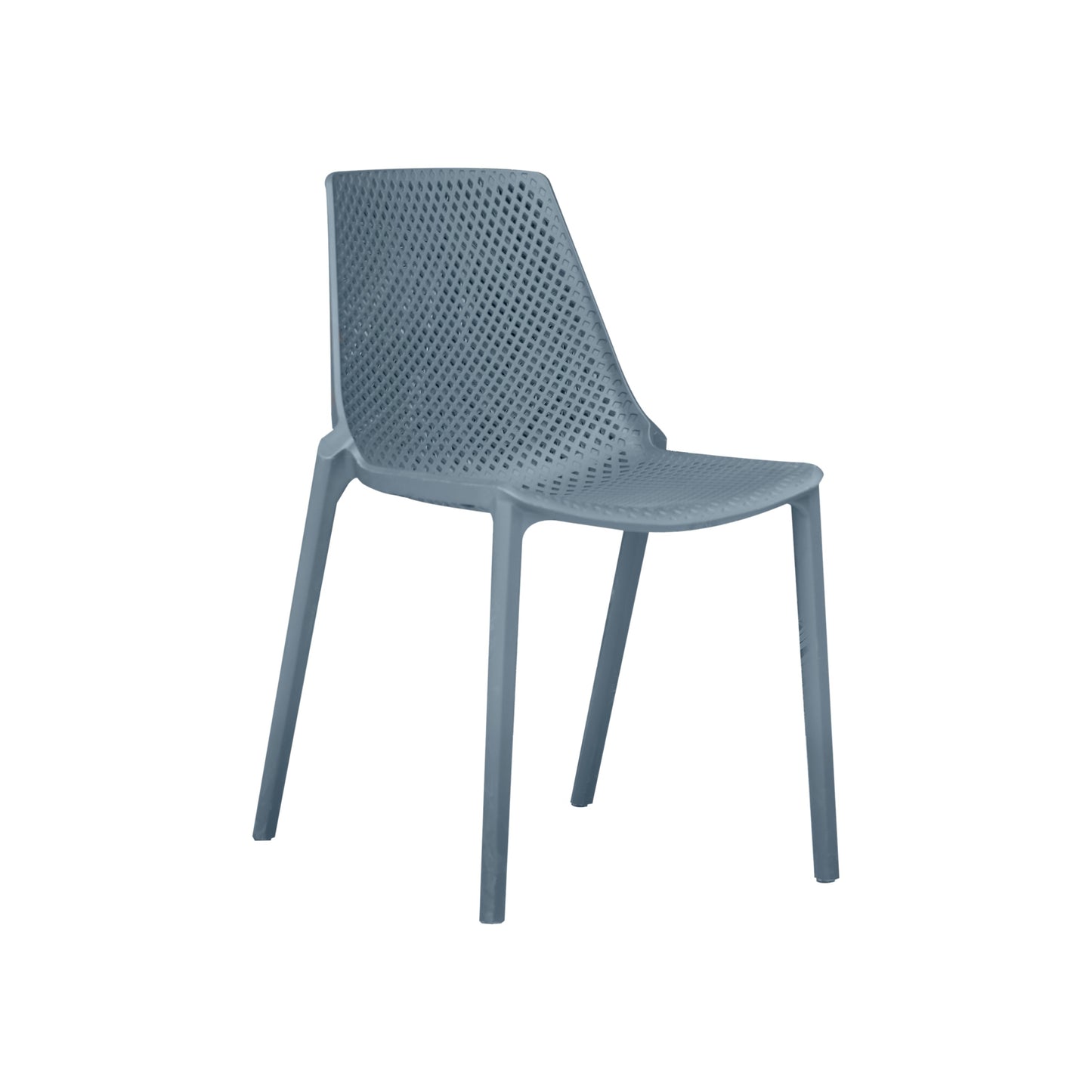 Midtown Concept Valencia Grey Stacking Indoor Dining Chair - 4PC - PLI VALEN_SIDE_WHT