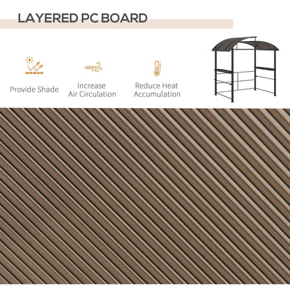 Outsunny 8' x 5' Grill Gazebo Shelter with Vented PC Roof, Side Shelves - 84C-237V01CG