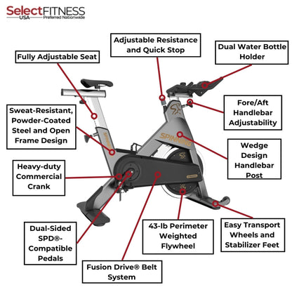 Spinning Spin Bikes Spinning NXT Commercial Bike - Spinner Line -10-028