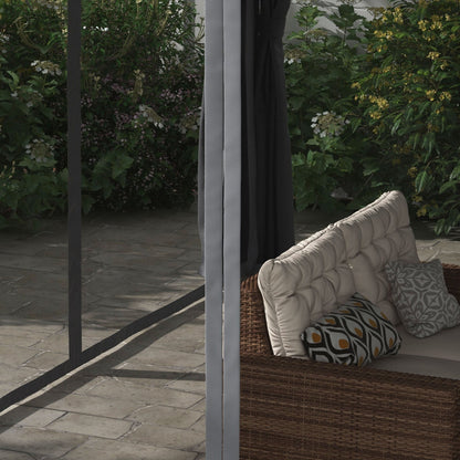 Outsunny 12' x 19' Aluminum Pergola with Adjustable Louvers, Curtains & Netting, Dark Gray- 84C - 509V00CG