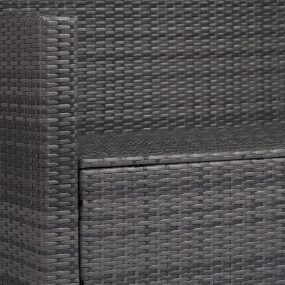 Outsunny 4-Piece Rattan Wicker Sofa Set with Loveseat and Glass Coffee Table for Outdoor Gray - 841-086V02GY