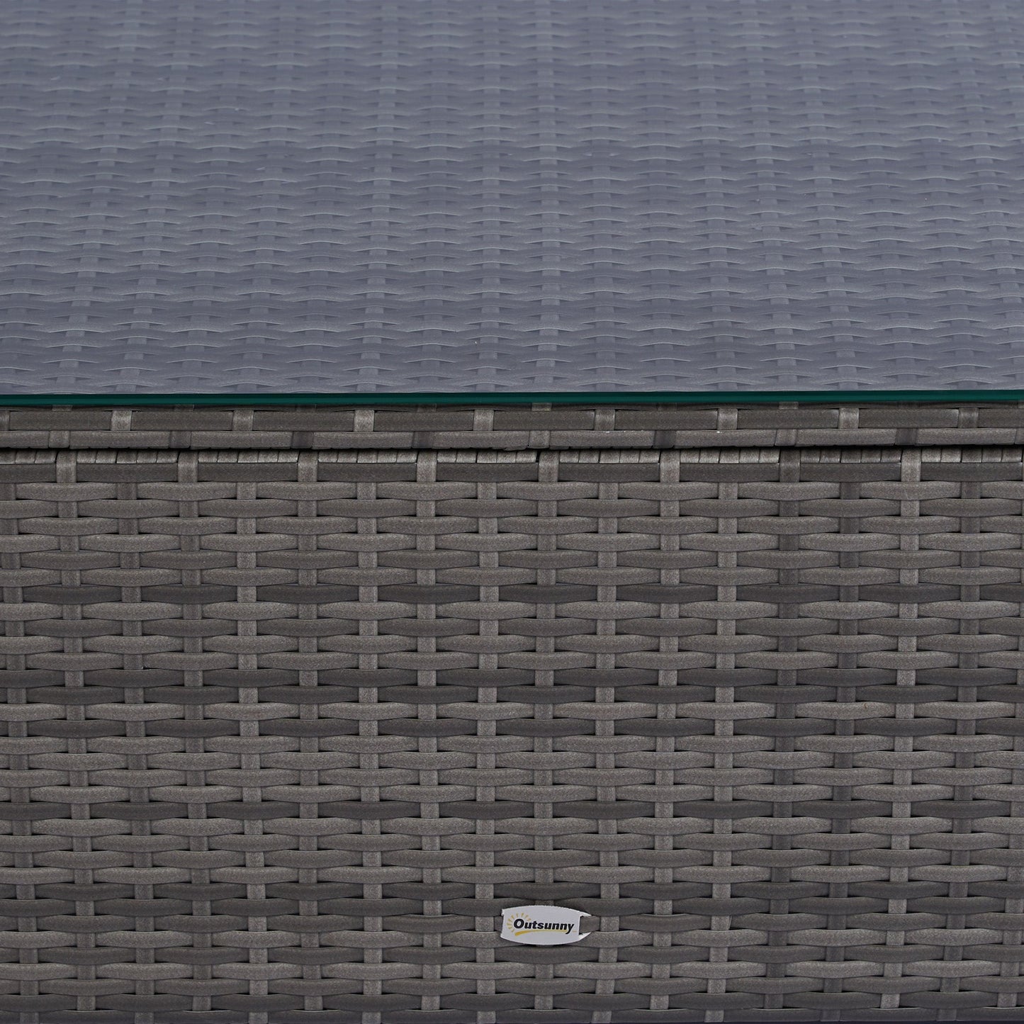 Outsunny 4-Piece Rattan Wicker Sofa Set with Loveseat and Glass Coffee Table for Outdoor Gray - 841-086V02GY