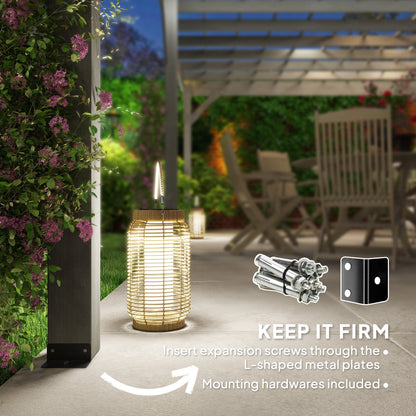 12' x 20' Wooden Pergola with Grape Vine Design & Concrete Anchors, Gray