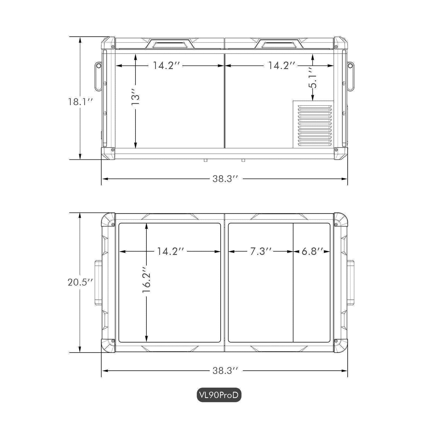 95QT VL90ProD Dual Zone RV 12 volt Fridge Plug in Cooler| ICECO