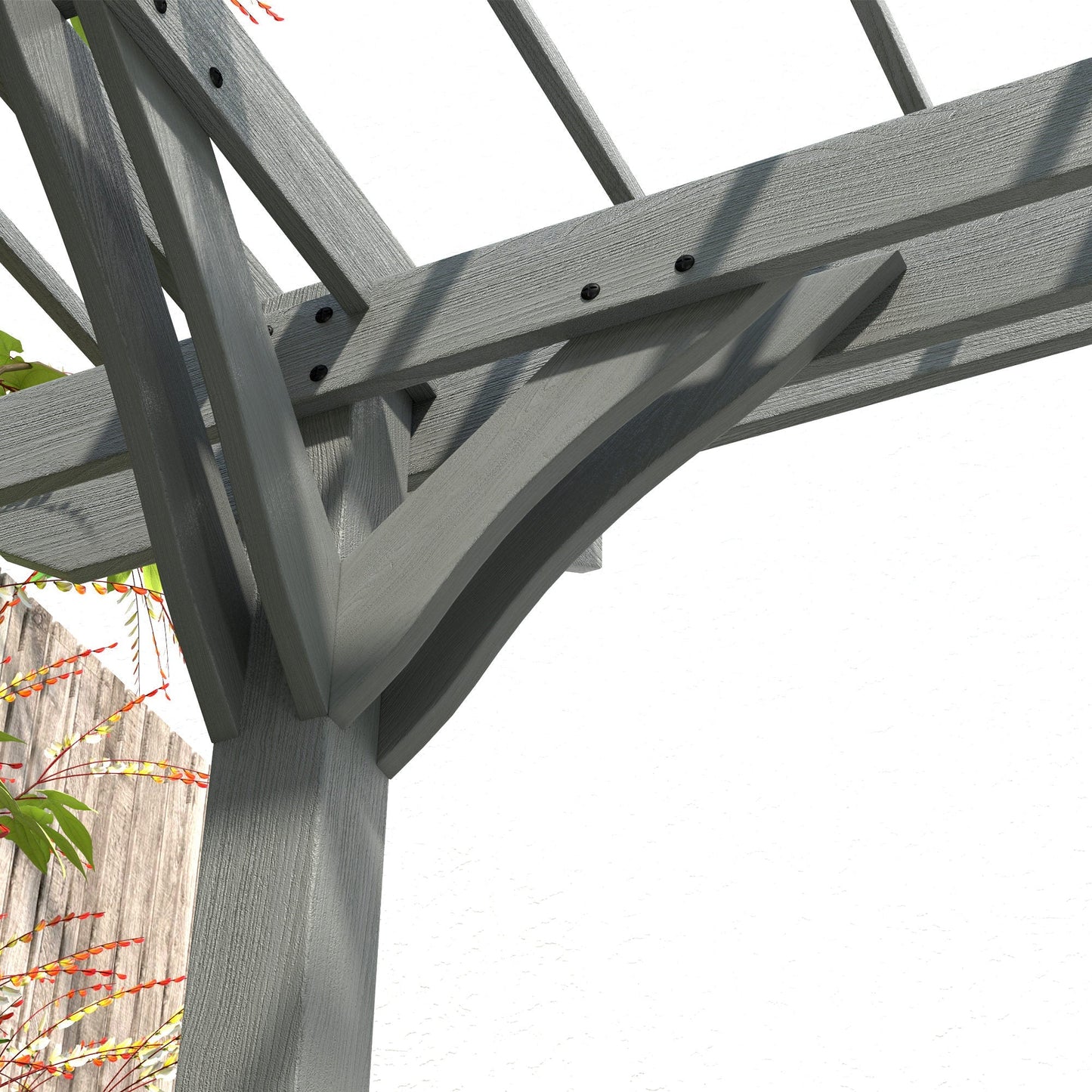 Outsunny 12' x 16' Wood Gazebo Pergola with Sturdy Frame for Climbing Plants, Gray - 84C-417V01GY