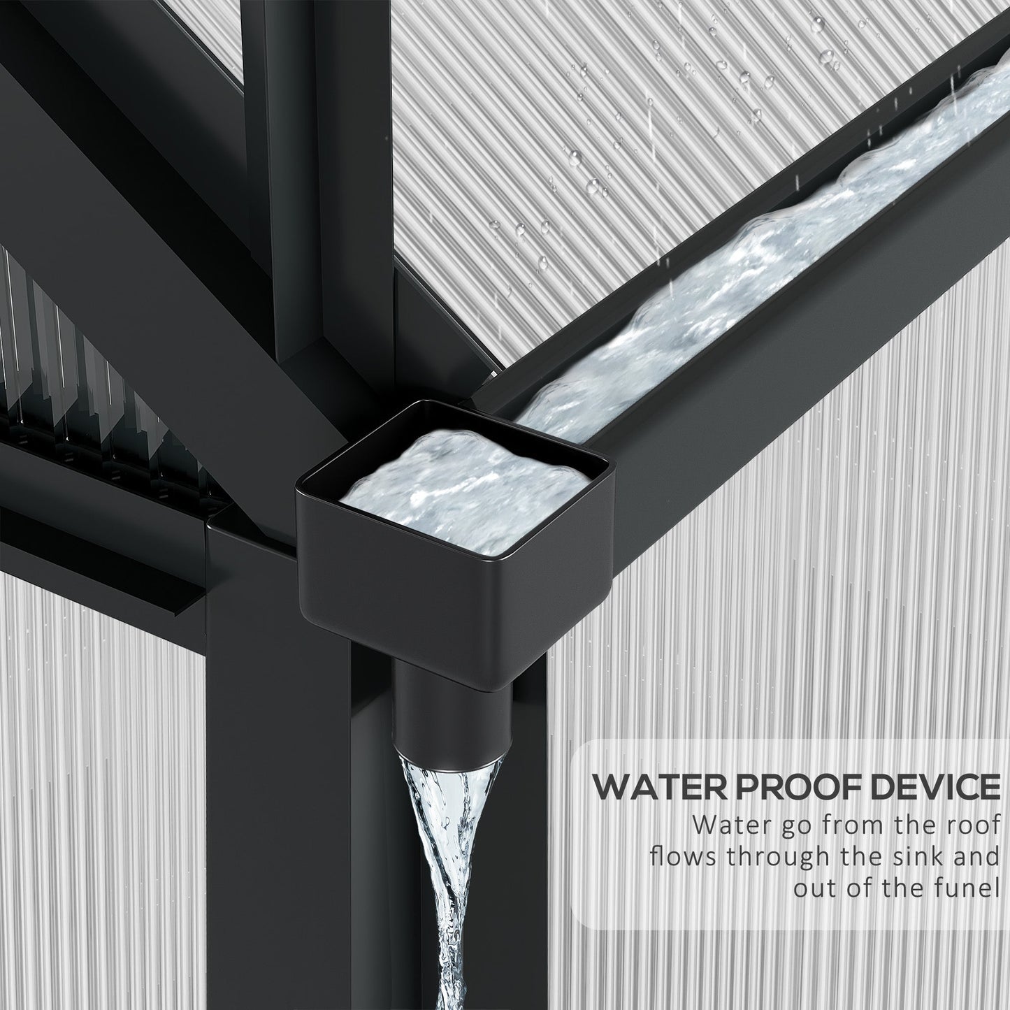 Outsunny BloomGreen 6' x 10' Greenhouse with Rain Gutter and Roof Vent Gray - 845-059V01GY