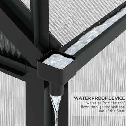 Outsunny BloomGreen 6' x 10' Greenhouse with Rain Gutter and Roof Vent Gray - 845-059V01GY