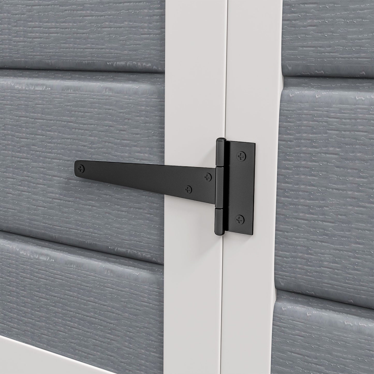 Outsunny 6' x 4.5' Plastic Outdoor Storage Shed with Window, Lockable Doors and Vents, Gray - 845-953V00GY